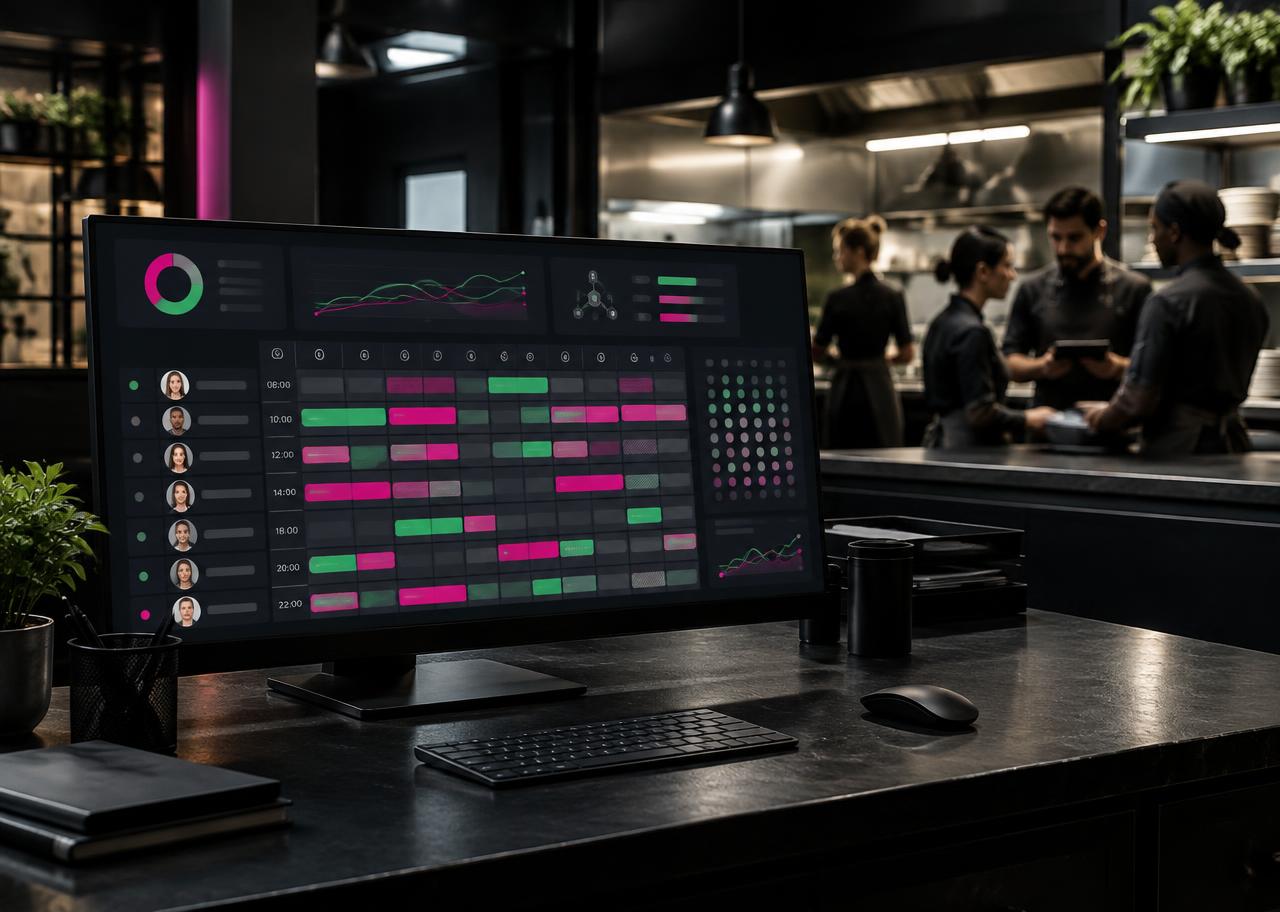 Écran de planification RH pour une équipe de restaurant